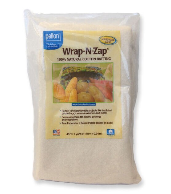 Pellon Natural Wrap-N-Zap ~ Cotton Quilt Batting ~ 45 x 1 Yard