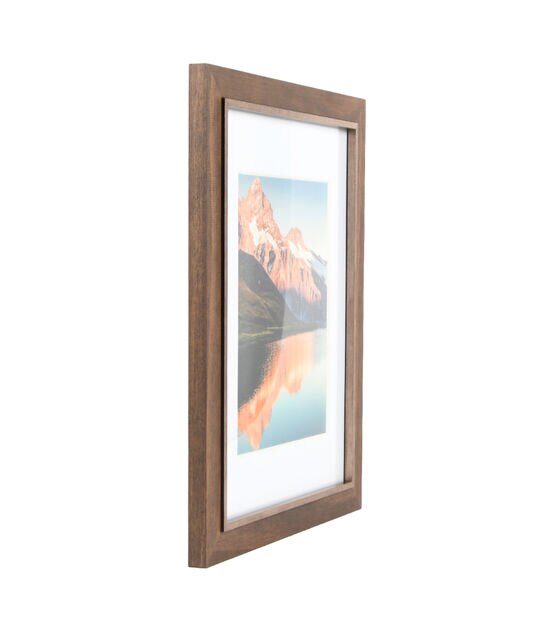 Traditional Wood Wall Mount Photo Frame Country Style Rope Frame 8x10 Photo  or documnet with Double Mats Brown & Creme