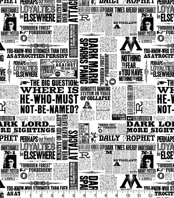 Harry Potter Cotton Fabric Newspaper