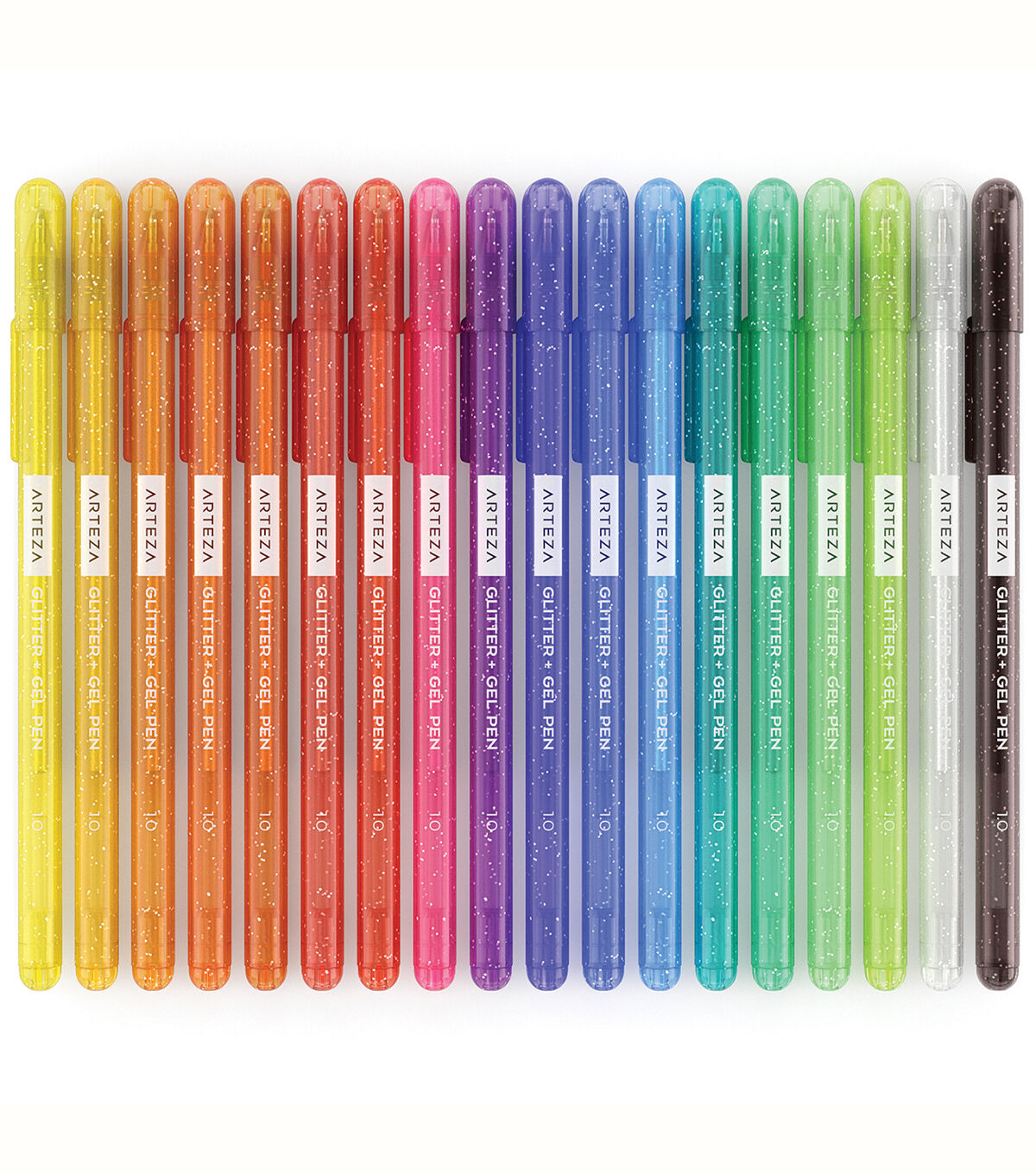 Arteza Gel Pens, Super Glitter, Assorted Colors - Doodle, Draw, Journal - 18 Pack