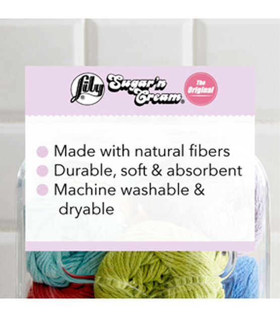 Lily Sugar'N Cream Poppy Yarn - 6 Pack of 57g/2oz - Cotton - 4 Medium  (Worsted) - 95 Yards - Knitting/Crochet