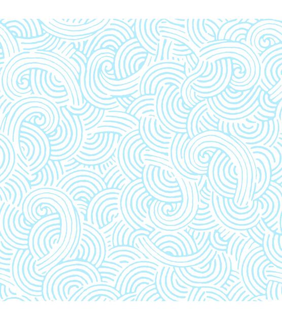 Stitch & Sparkle Blue Sea Wave Cotton Fabric