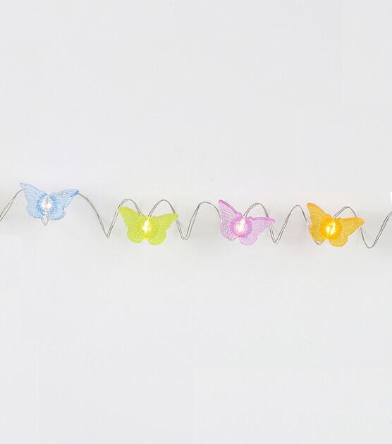 9' Spring Multicolor Butterflies String Lights by Place & Time, , hi-res, image 6