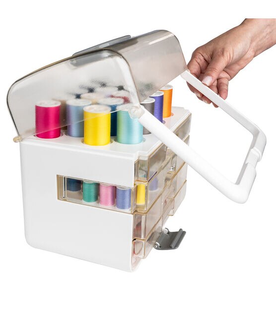 Singer Sew-It-Goes 255 Piece - Sewing Kit & Craft Organizer - Sewing Case Storage with Machine Sewing Thread Neon