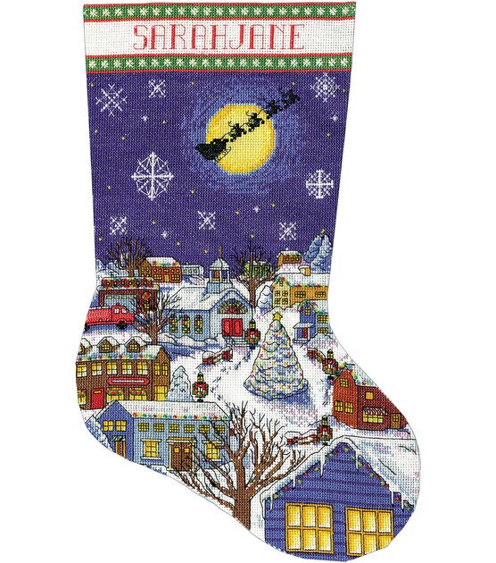 Design Works 17" Christmas Eve Counted Cross Stitch Stocking Kit, , hi-res, image 2