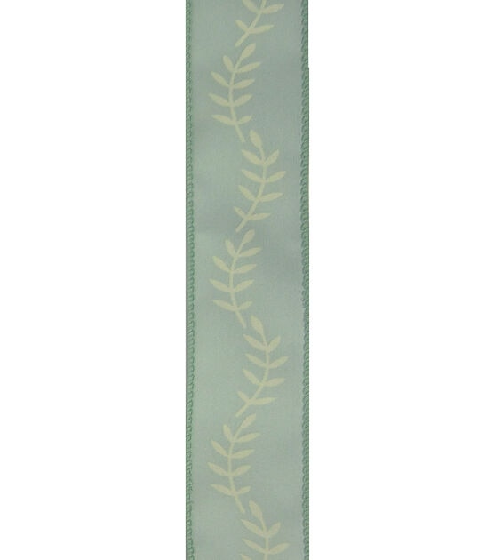 Save the Date Ribbon 1.5''x15' Ivory Ferns on Eucalyptus | JOANN