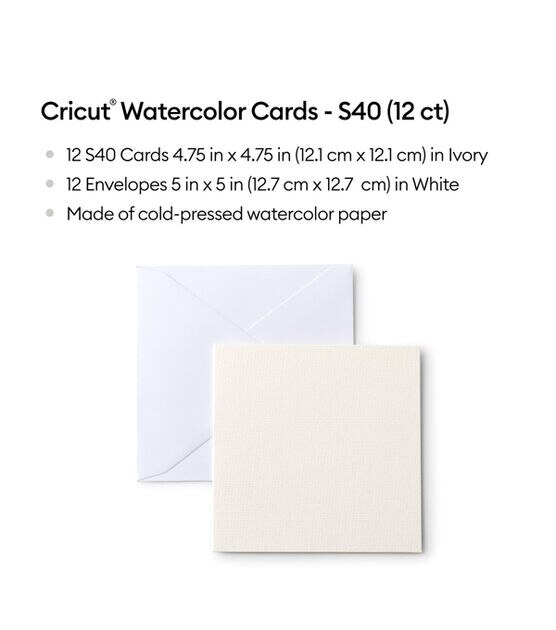 Cricut Watercolor Cards - S40, Ivory