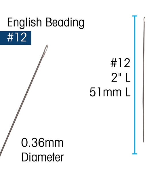 BeadSmith Set of 4 Size13 ENGLISH Beading Needle - long beading