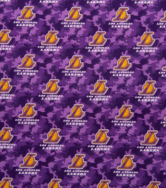 Los Angeles Lakers NBA Ditsy City Colors Cotton Fabric (2 Yards Min.) - Team Cotton Fabric - Fabric