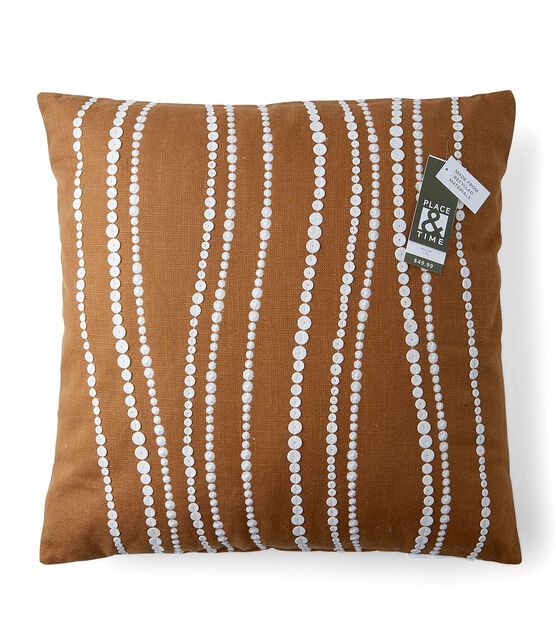 18" x 18" Spring Brown Sequin Pillow by Place & Time