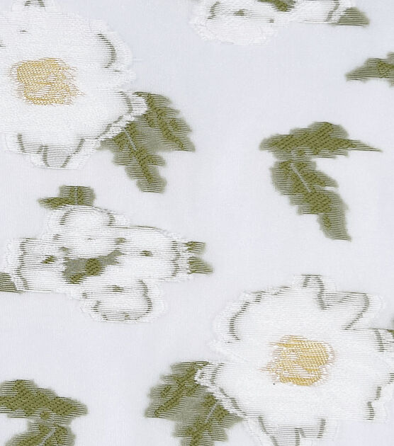 White Daisies Fil Coupe Fabric