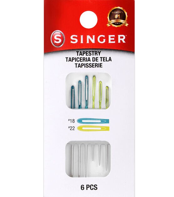 Singer Notions Large Eye Hand Needles with Storage Magnet, Assorted - 12 pack