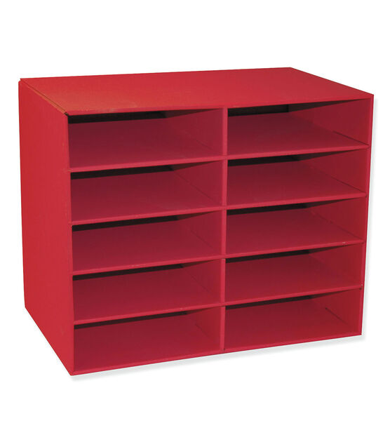 Pacon 21" x 17" Red Classroom Keepers 10 Shelf Organizer