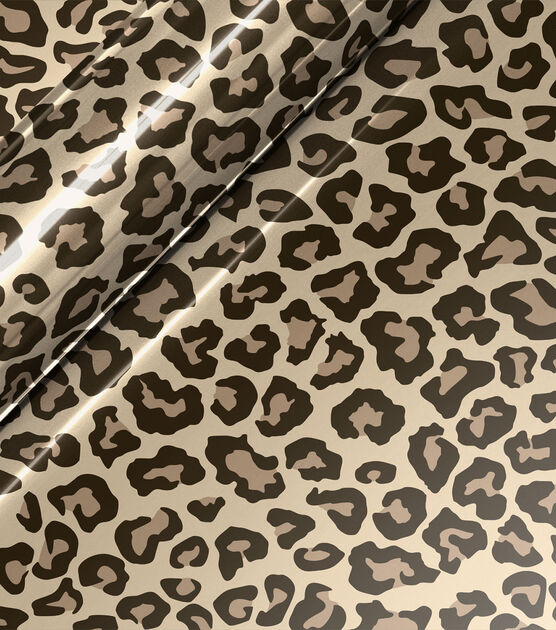 Leopard print pattern vinyl sheet - HTV or Adhesive Vinyl - grey and b