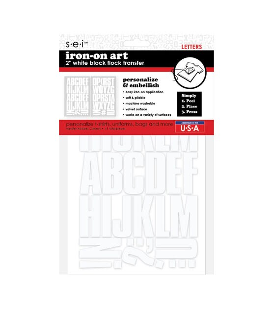 Hello Hobby A-Z Cooper Iron-On Letters - White - 2 ct