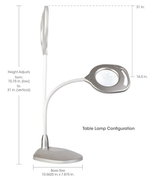 OttLite 56" LED 2 in 1 LED Magnifier Floor & Table Lamp, , hi-res, image 8