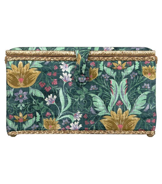 SINGER Extra Large Green Tapestry Print Sewing Basket, , hi-res, image 5