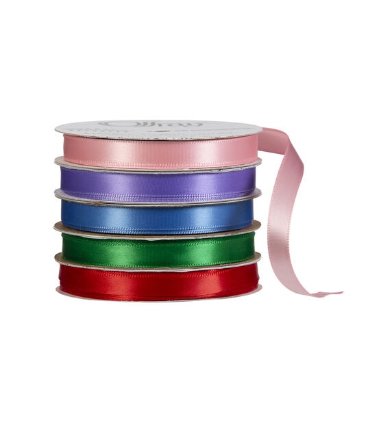 Offray 3/8"x21' Single Faced Satin Ribbon, , hi-res, image 1