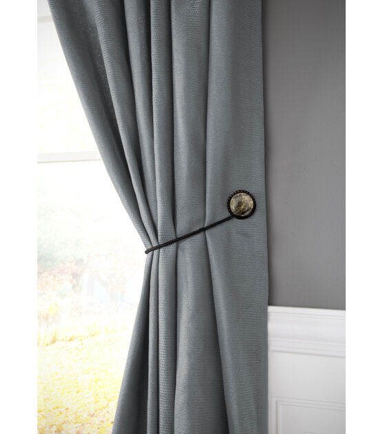 Kenney Faux Marble Magnetic Curtain Holdback Pair Brown | JOANN
