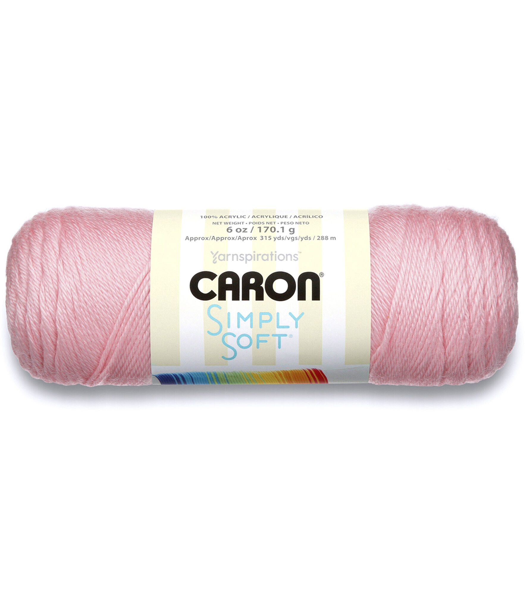 Caron Simply Soft 315yds Worsted Acrylic Yarn, Soft Pink, hi-res