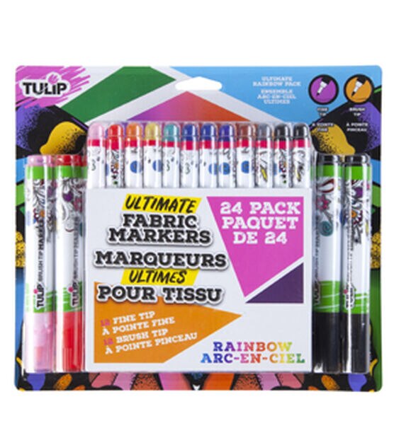 Marqueurs pour tissu à pointe fine Fabric Markers de Tulip, Paquet