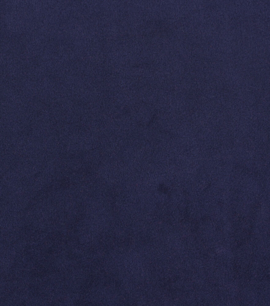 Anti Pill Plush Fleece Fabric Solids, Navy, swatch