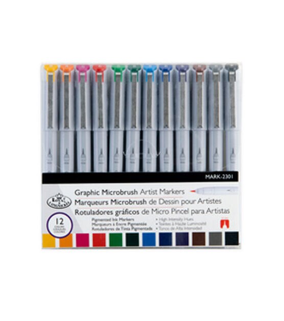 Royal & Langnickel - 12pc Fineliner Artist Markers with Case