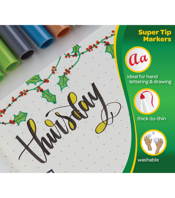 Featuring 100 different primary, secondary, and complementary colors, these Crayola  Super Tips Washable Markers ensure you always have the…