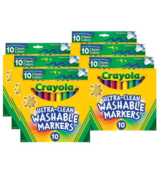 Crayola Ultra-Clean Broad Line Bold Markers - 10 count