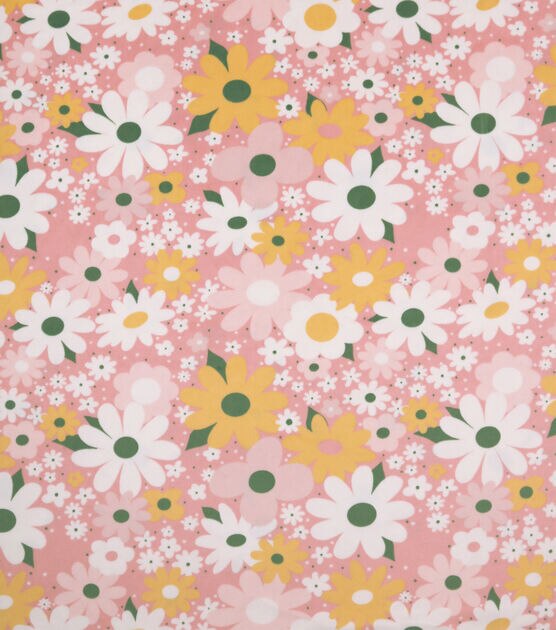 Double Brushed Poly- 606 Pink Floral - Mt Hope Fabrics and Gift Shoppe