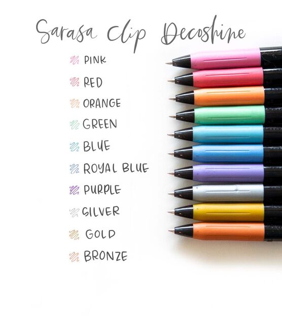 Zebra Sarasa Clip Shiny Color Metallic Gel Pens, , hi-res, image 2
