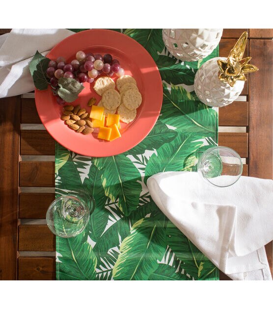 Design Imports Banana Leaf Outdoor Table Runner, , hi-res, image 3