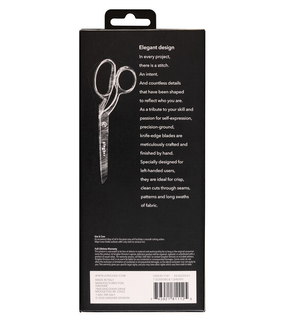 Gingher 8 Straight Blade Dressmaker Shears - Left-Handed : Sewing