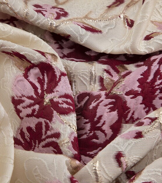 Yaya Han Pink Floral Brocade Fabric, , hi-res, image 6