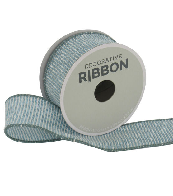 Decorative Ribbon 2.5''x12' Linen Ribbon Navy