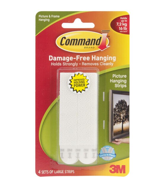 Command 3 Hangers/6 Large Strips/6 Sets of Mini Strips Universal Picture  Hangers White
