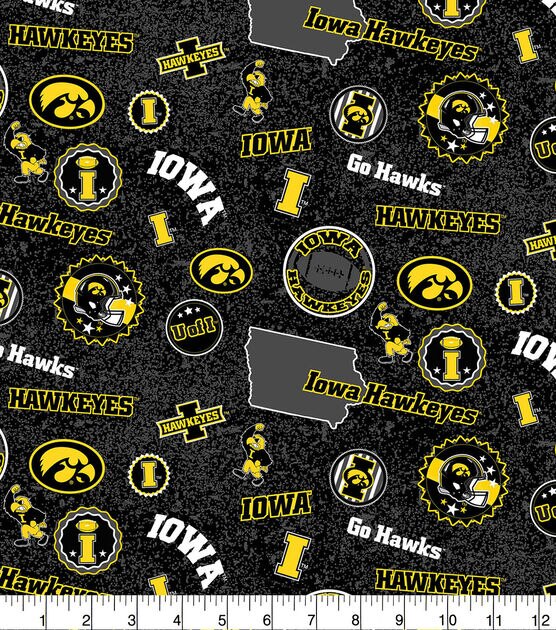 Univeristy of Iowa Hawkeyes Cotton Fabric Home State