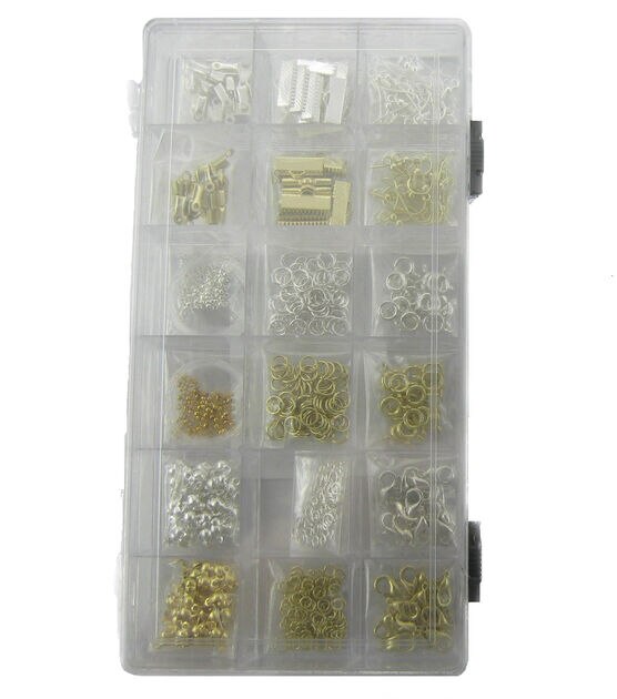 8" Gold & Silver Jewelry Findings Kit 834pc by hildie & jo