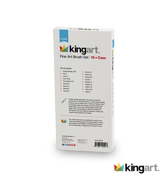 KINGART Studio Brush Set 18 Pc & Case, , hi-res, image 7