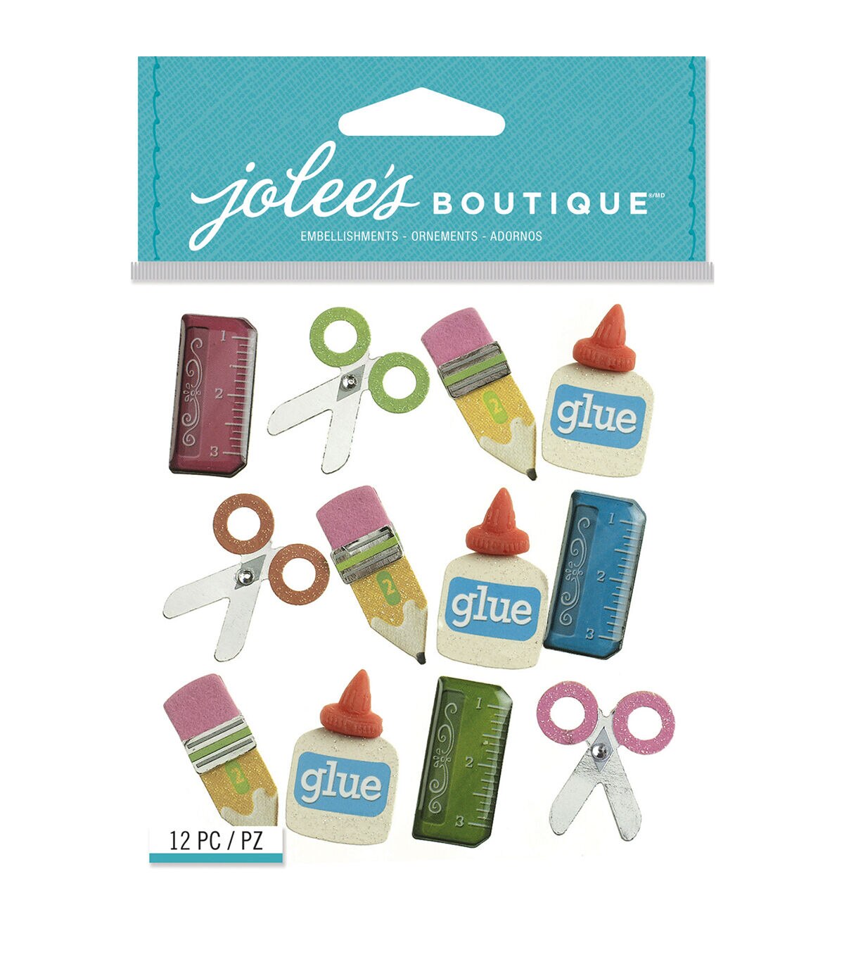 Jolee's Boutique Themed Stickers-Silver Puffy Flourish Bling