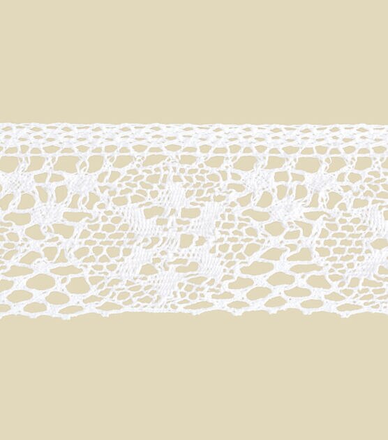 Simplicity Stretch Lace Apparel Trim 1.25''x4' White