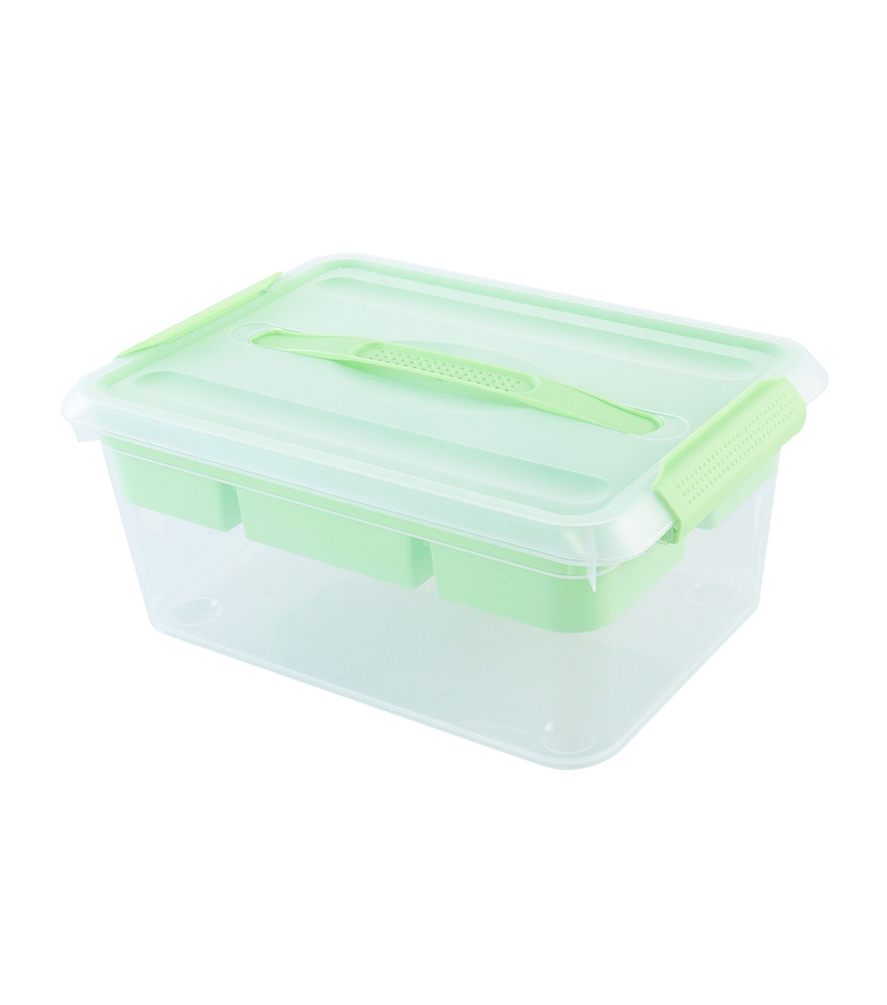 Top Notch 7 x 16 Latchmate Plastic Storage Bin with Compartments - Green - Craft Storage - Storage & Organization - JOANN Fabric and Craft Stores