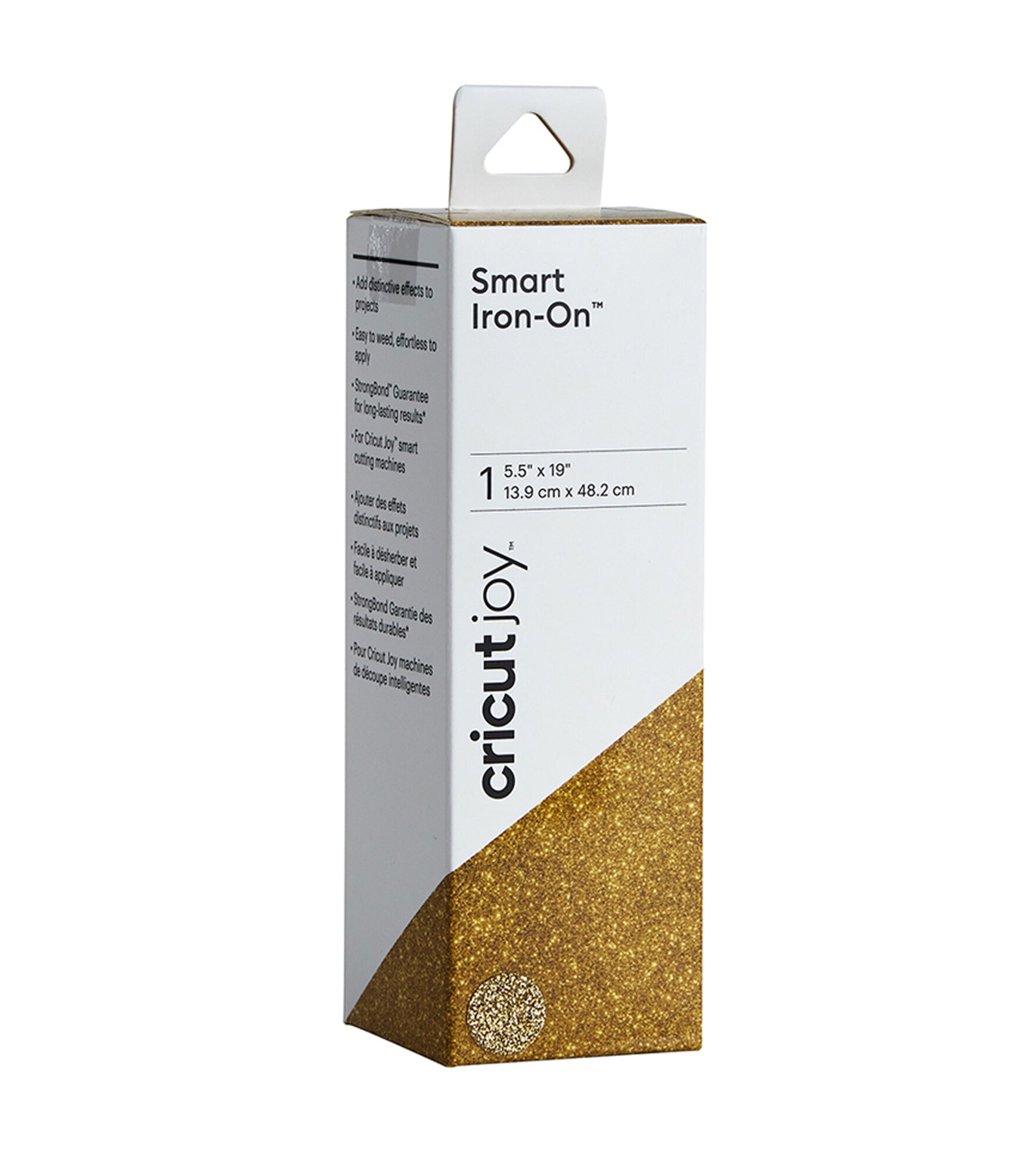 Cricut Joy 5.5" x 19" Glitter Smart Iron On Roll, Gold Glitter, hi-res
