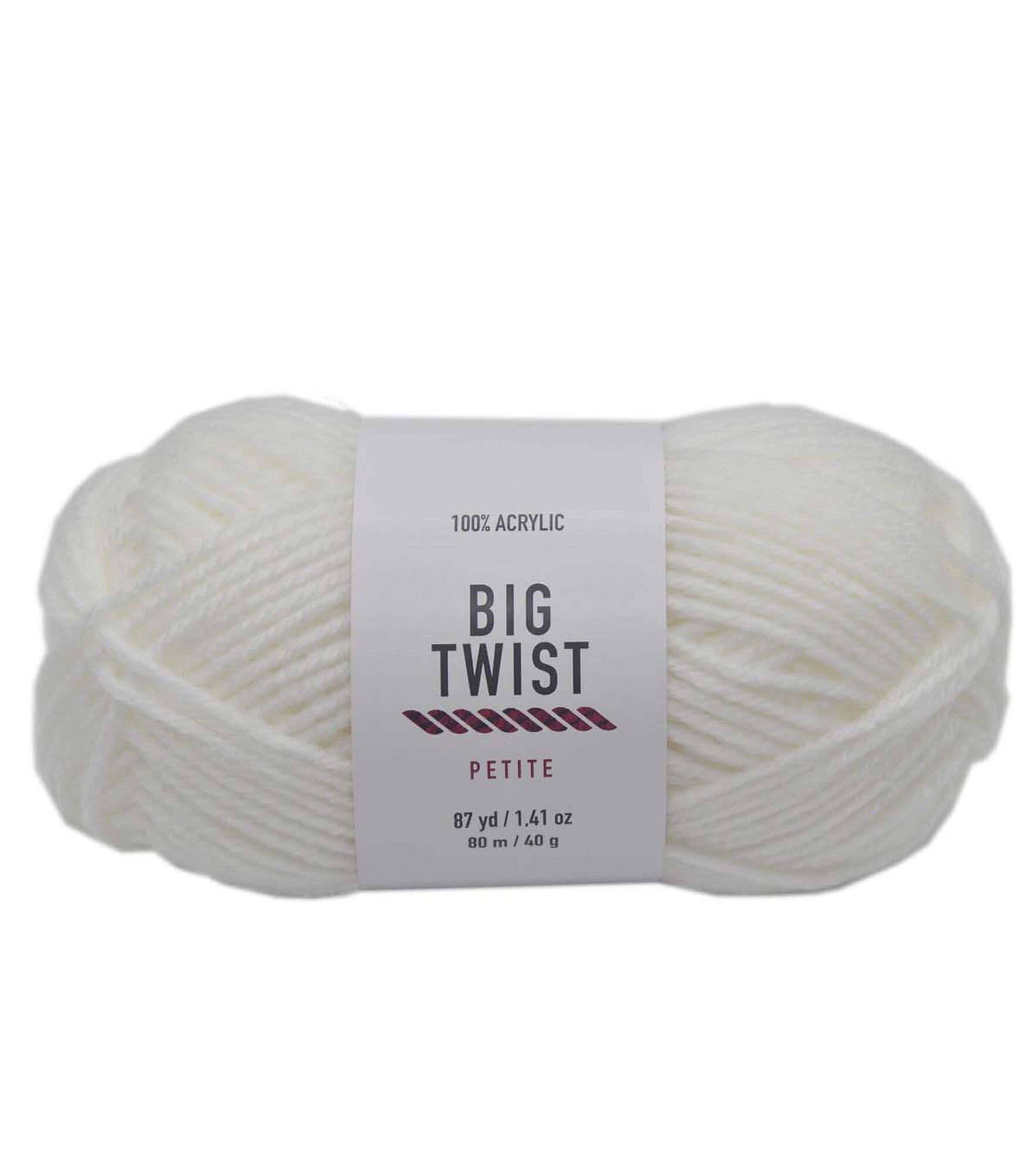 Petite 87yds Worsted Acrylic Yarn by Big Twist, Bright White, hi-res