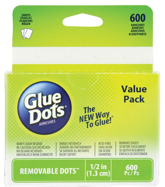  Glue Dots Double-Sided Removable Poster Dots, 1/2