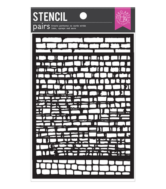 Hero Arts 6.5" Wall Textures Stencils 2ct