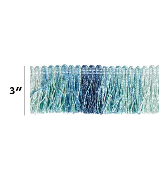 Tonal Blue Brush Fringe Trim 1.5" x 6yds, , hi-res, image 7