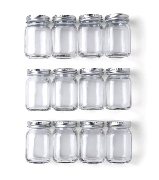 Small Round Storage Jars with Bright Lids - 12 Pc.