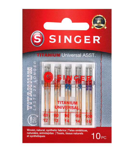 SINGER Titanium Universal Quilting Machine Needles Assorted Sizes 5ct
