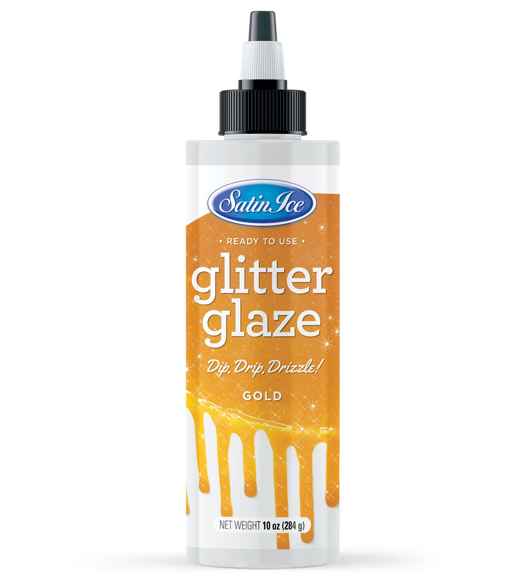 Satin Ice 10oz Glitter Glaze, Gold, hi-res